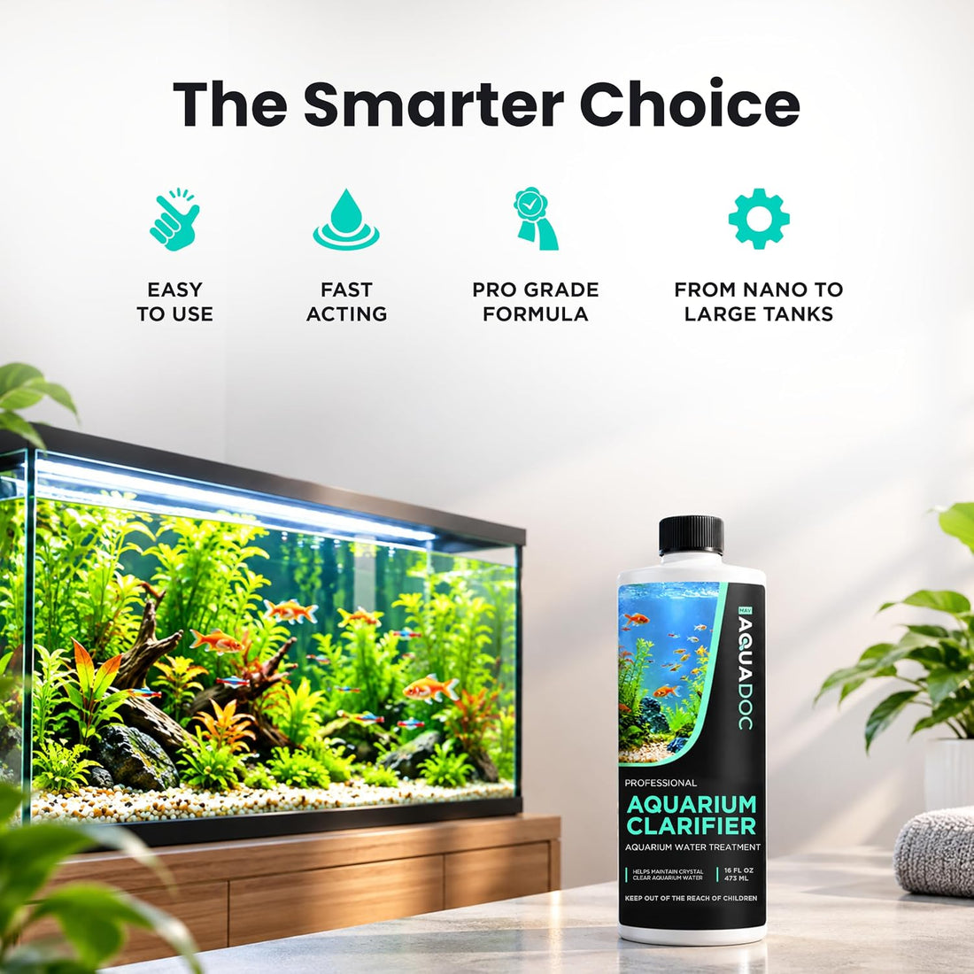 AquaDoc Aquarium Water Clarifier for Cloudy Fish Tank Water, 16 fl oz