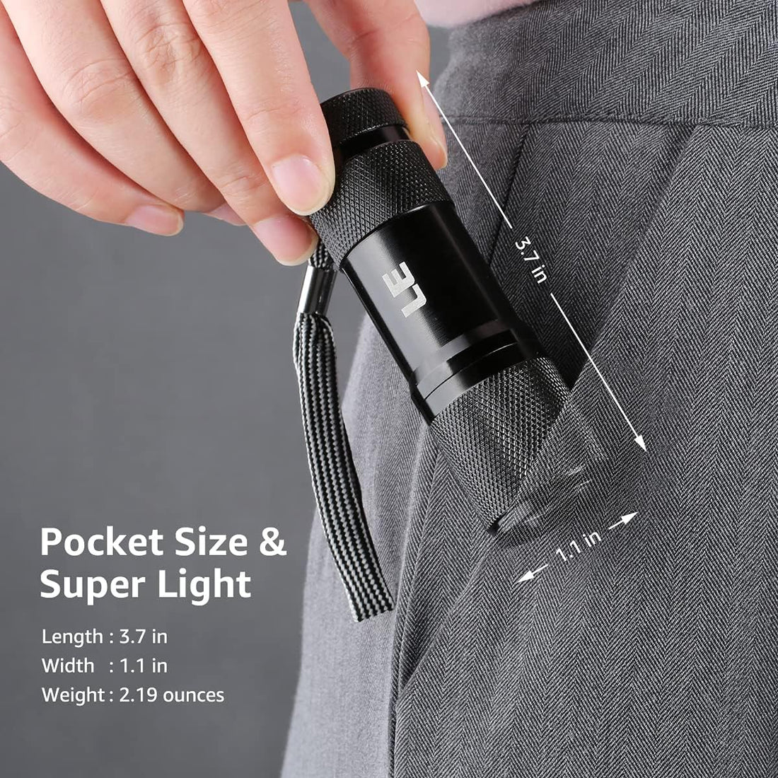 Lighting EVER Black Light Flashlight, Small UV Lights 395nm
