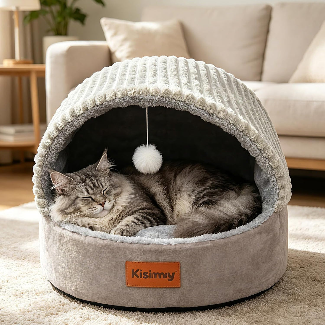 Cat Bed Cave with Pillow & Cat Toys, Cozy Cat Beds for Indoor Cats