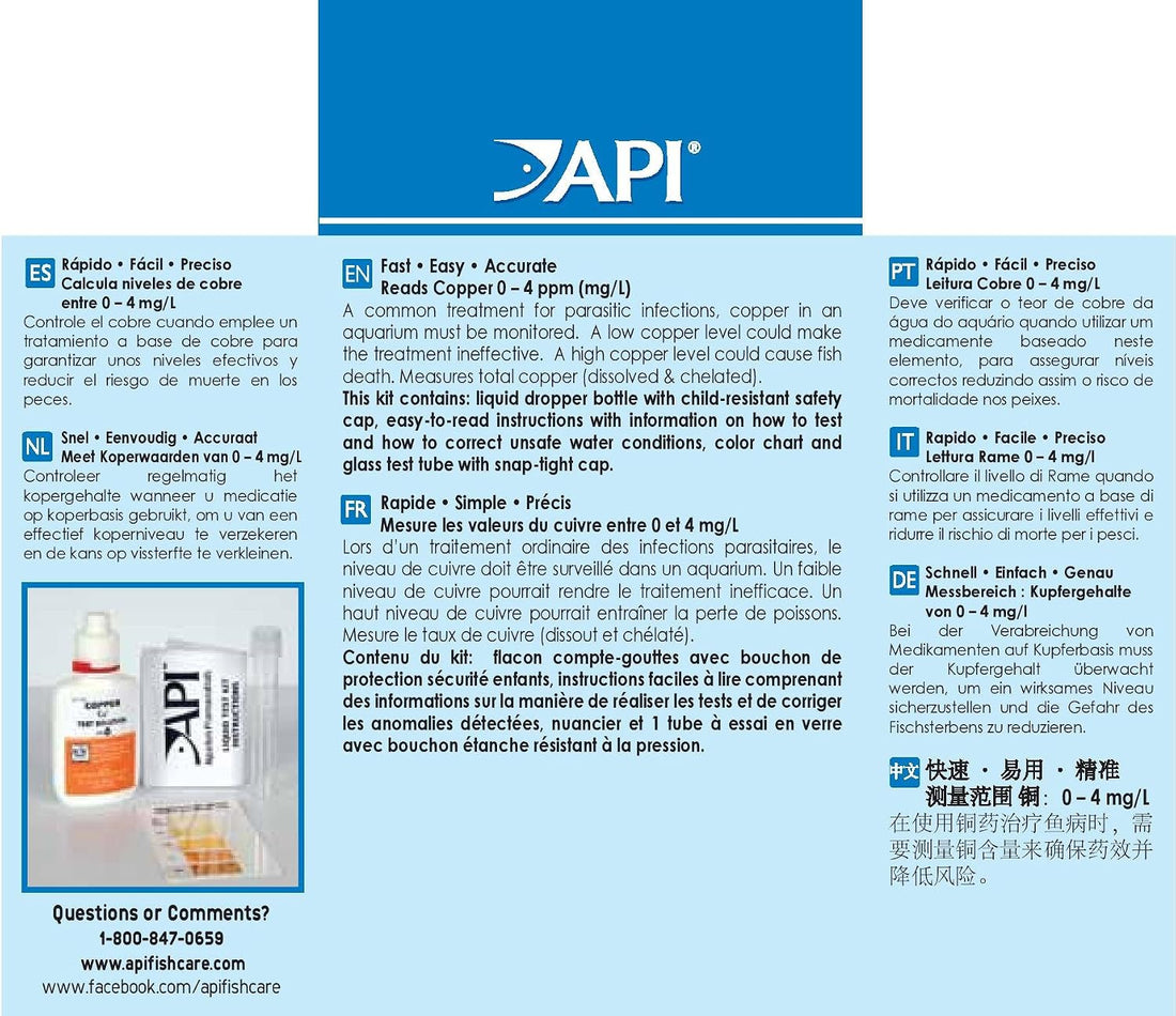 API Copper Test KIT 90-Test Aquarium Water Test Kit