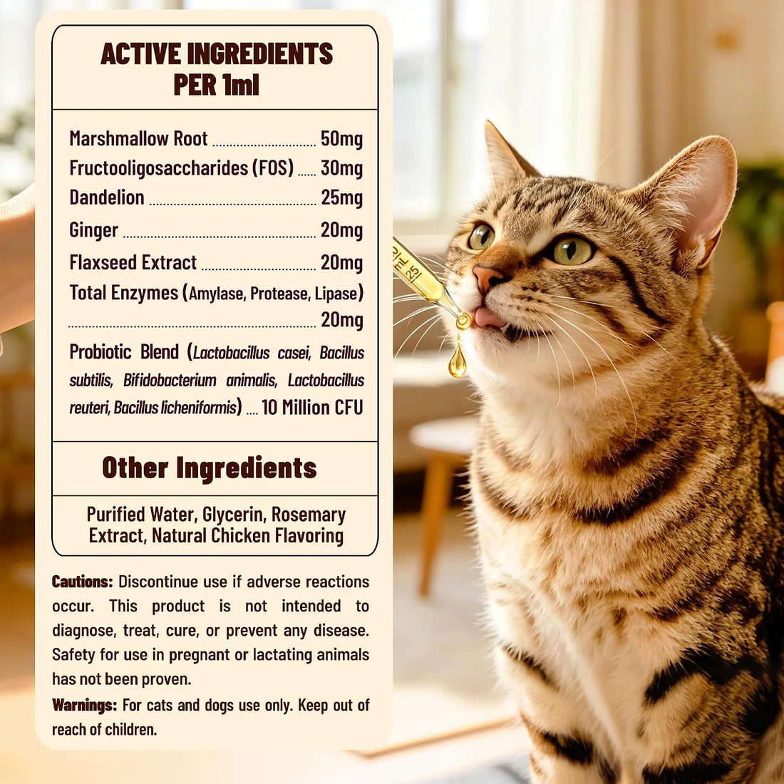 Cat & Dog Probiotics for Constipation Relief & Gut Health 2fl oz