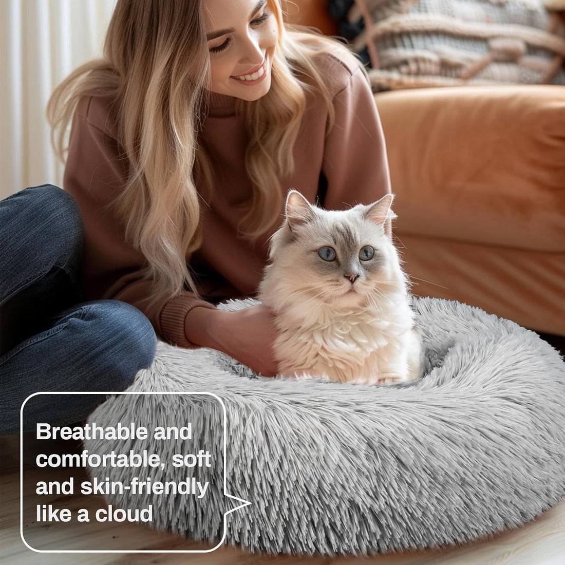 RAINFLOW Cat Bed Indoor Calming