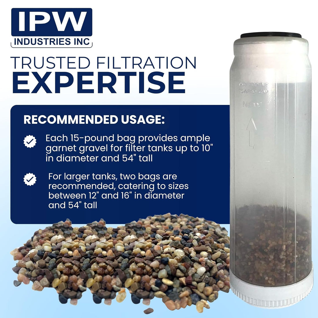 IPW Water Softener Gravel, Garnet Filter Media