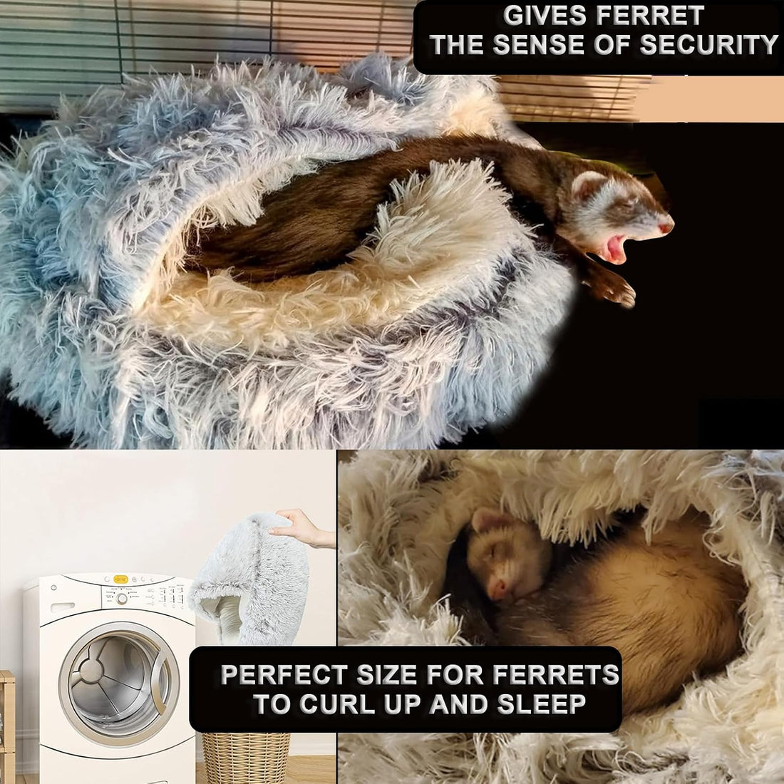 Ferret Bed Cave Bed and Hideout，Ferret Hideaway Bed Accessories