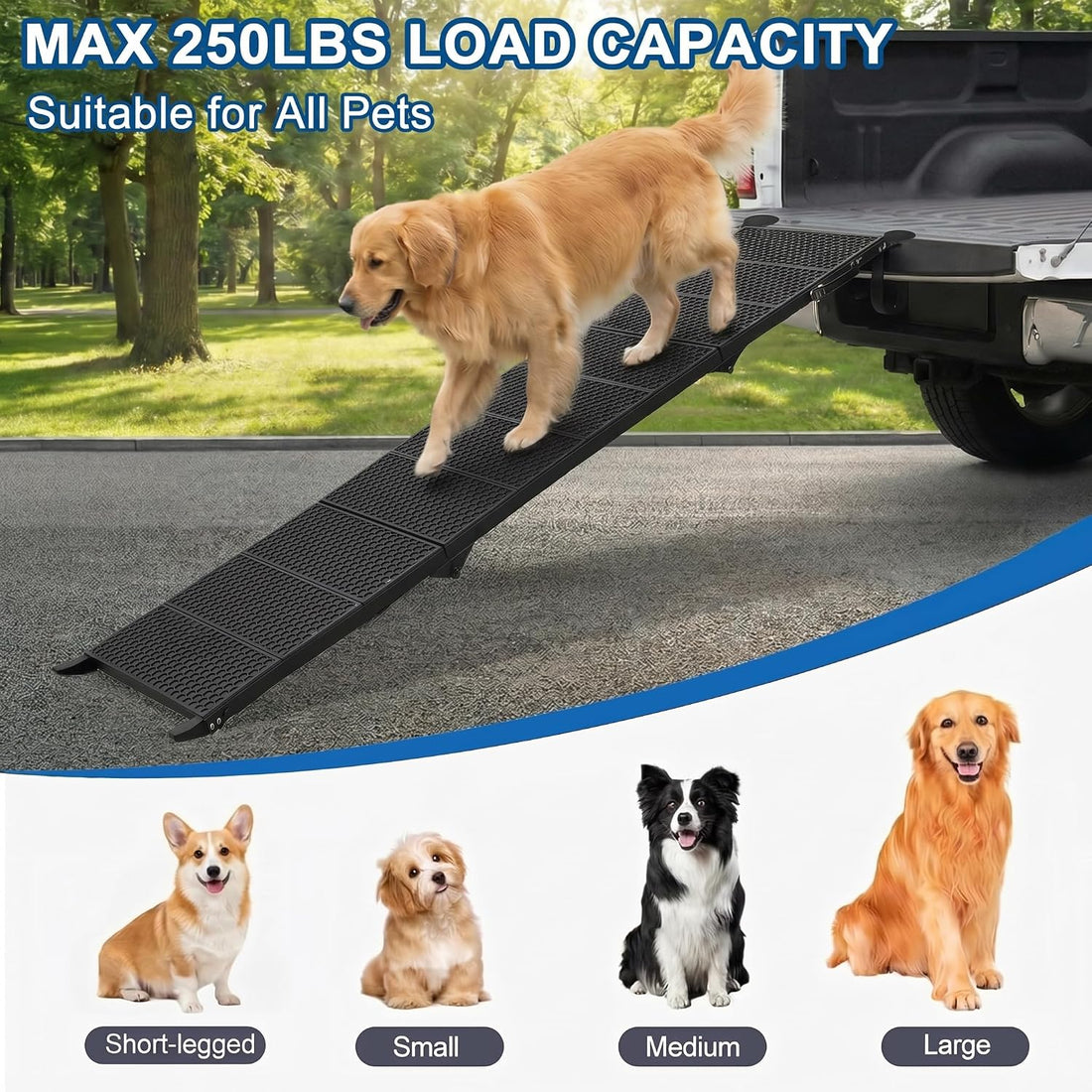 Dog Ramp for Car 71" X 17.6" Extra Long Folding Aluminum Pet Ramp