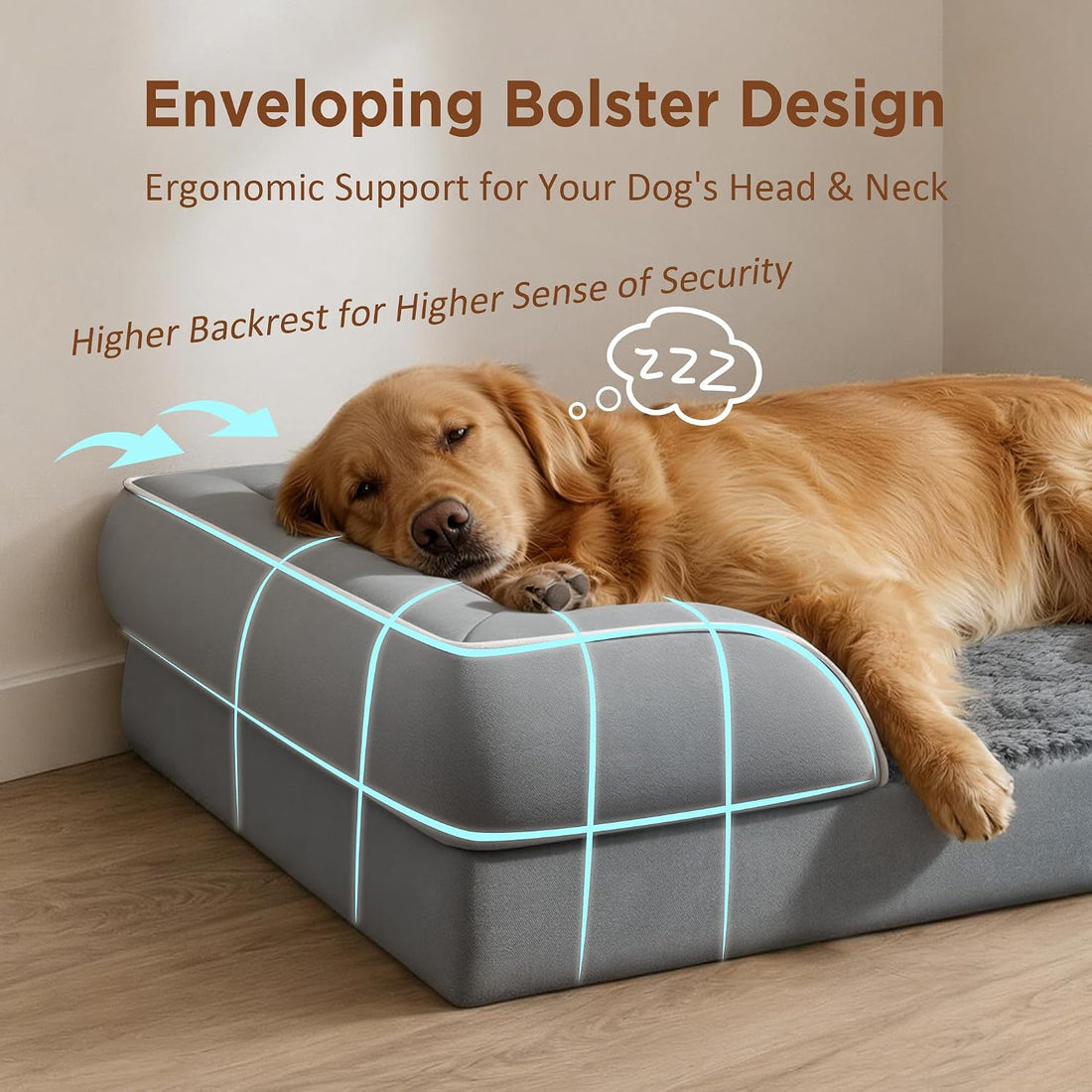 Comfort Expression Orthopedic Dog Bed for Extra Large Dogs 42x30 Inch