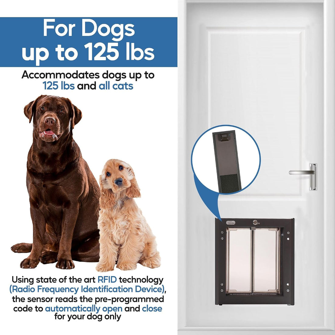 PlexiDor Performance Pet Doors Electronic Dog Door Large Bronze Door