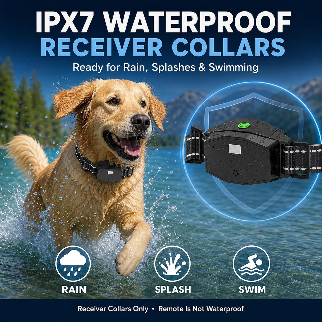 2-in-1 Dog Shock Collar & Bark Collar for 2 Dogs with Remote, 15-110lb