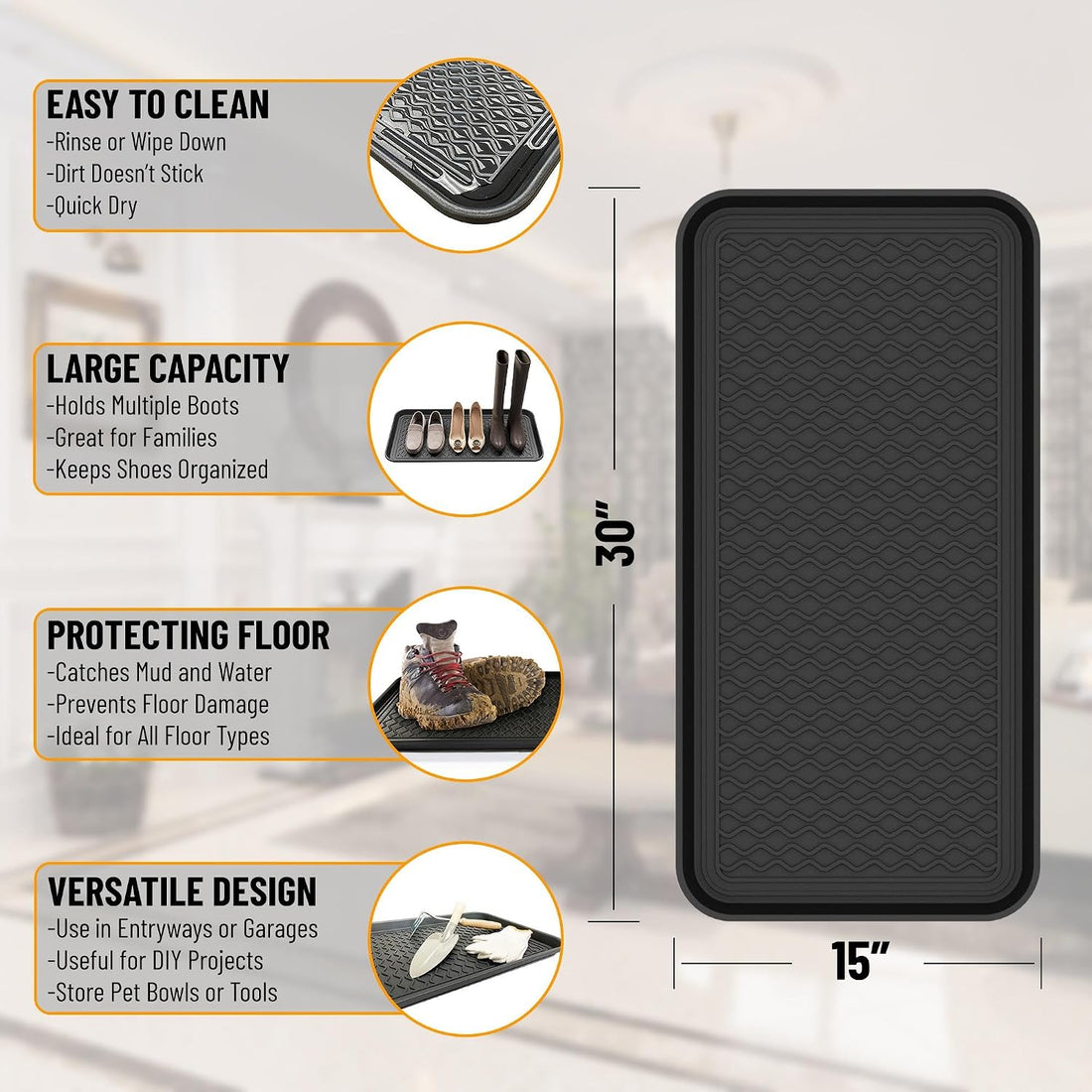 Ottomanson Multipurpose All Season Boot Tray Mat