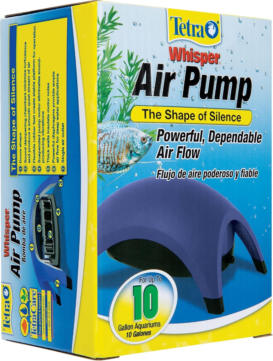 Tetra Whisper Air Pump for Up to 10 Gallon Aquariums, Non-UL