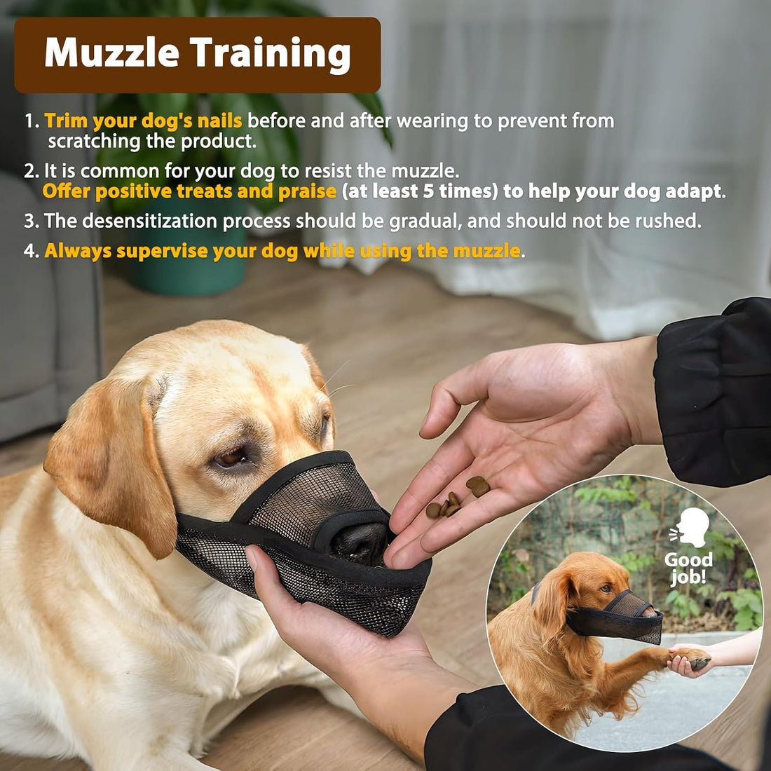 Crazy Felix Dog Muzzle Anti Eating for Small Medium Large Dogs
