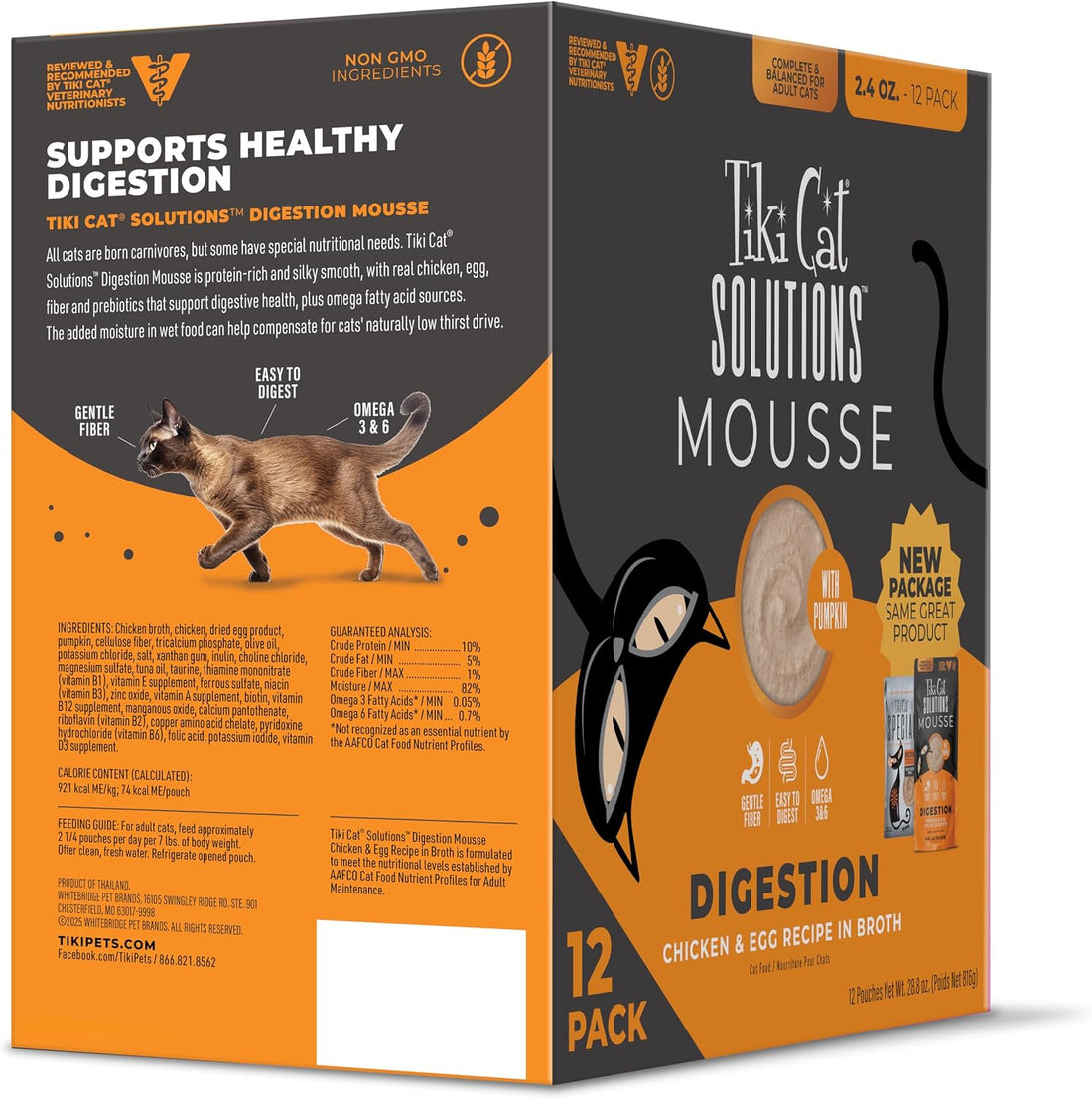 Tiki Cat Solutions Mousse Multipack, Wet Cat Food, Digestion