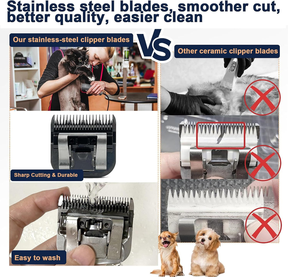 5FC Pet Dog Grooming Steel Blades Compatible with Andis Wahl Oster
