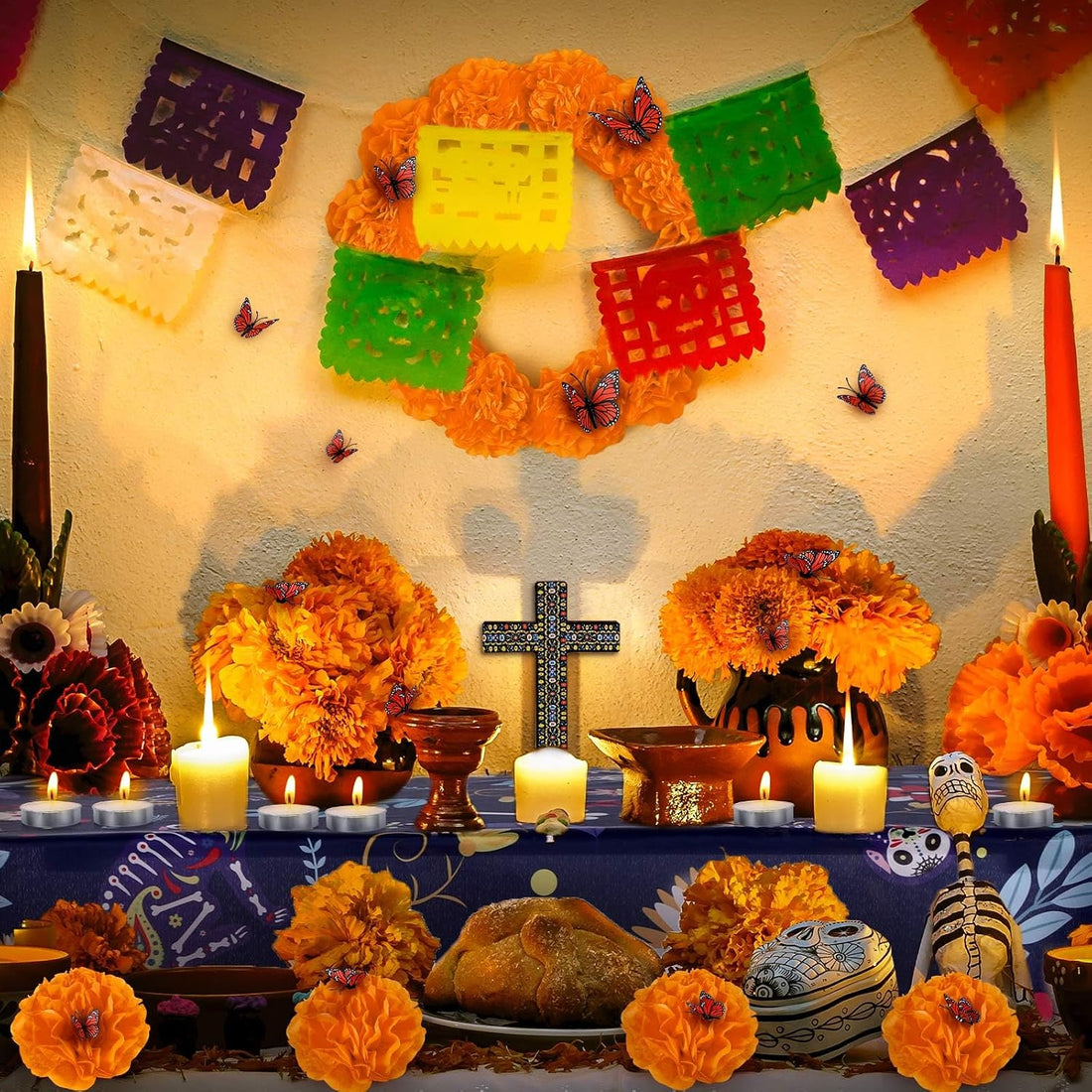 54 Pcs Pet Altar Dia De Los Muertos Dog Memorial Ofrenda Altar Set