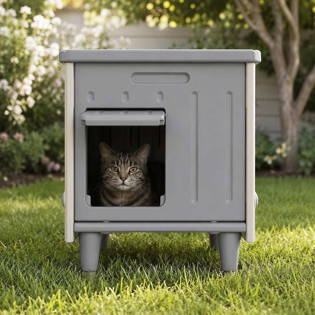 Outdoor Cat House, Extra Large Insulated Feral Cat Shelter