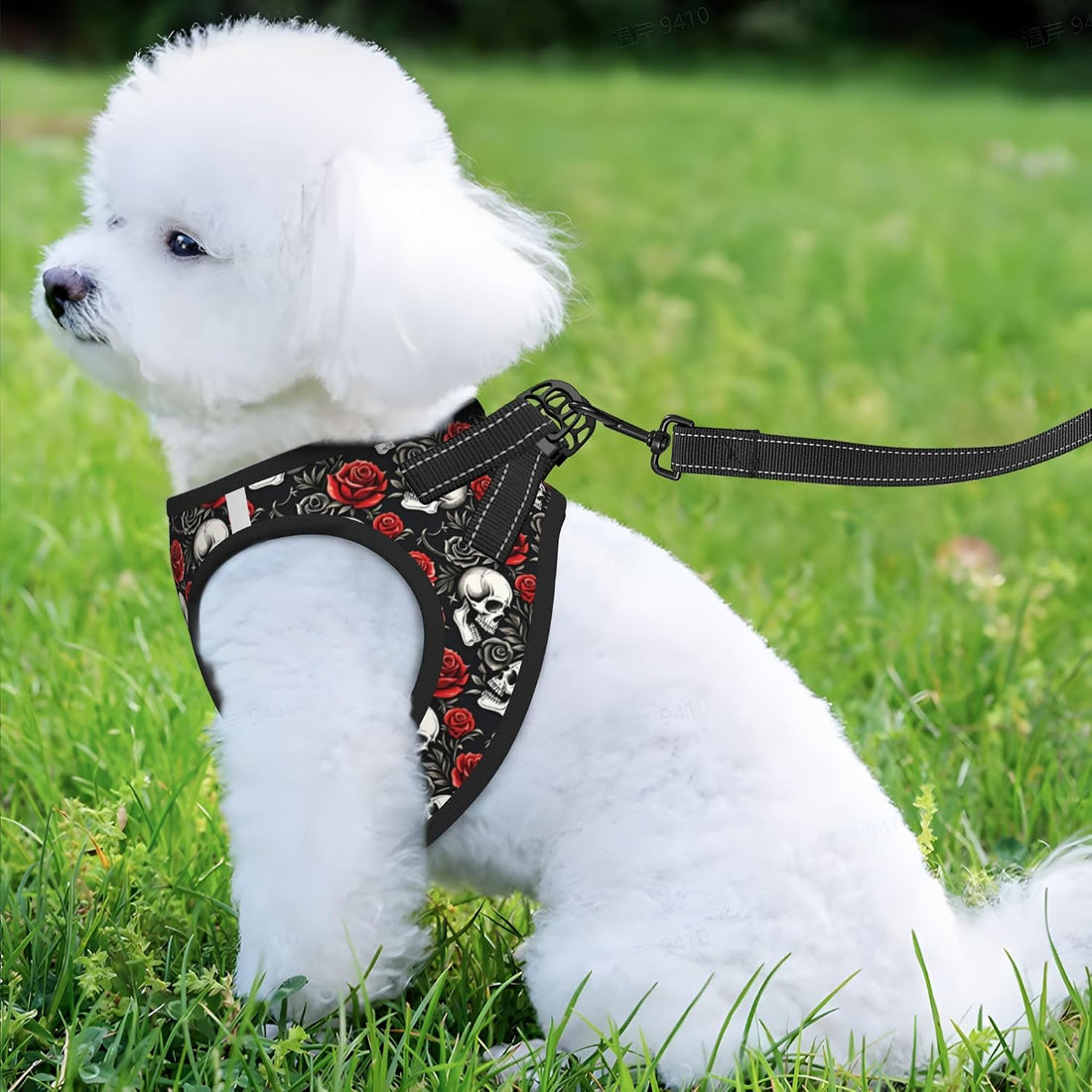 MUKIO Skull Roses Gothic No Pull Dog Harness Vest