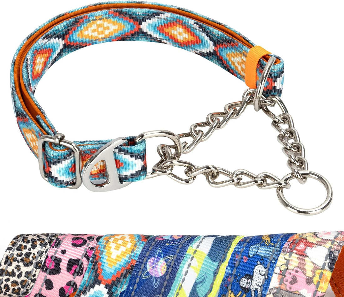 Choke Collar for Dogs,Chain Martingale Dog Training Pulling Collar
