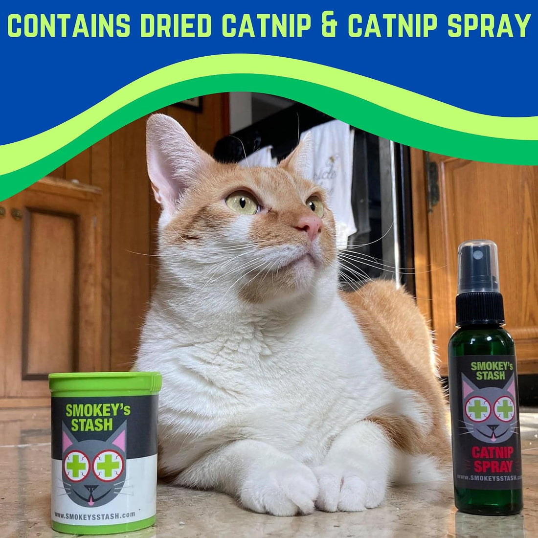 Smokey's Stash Cat Catnip Spray and Dried Organic Catnip Combo
