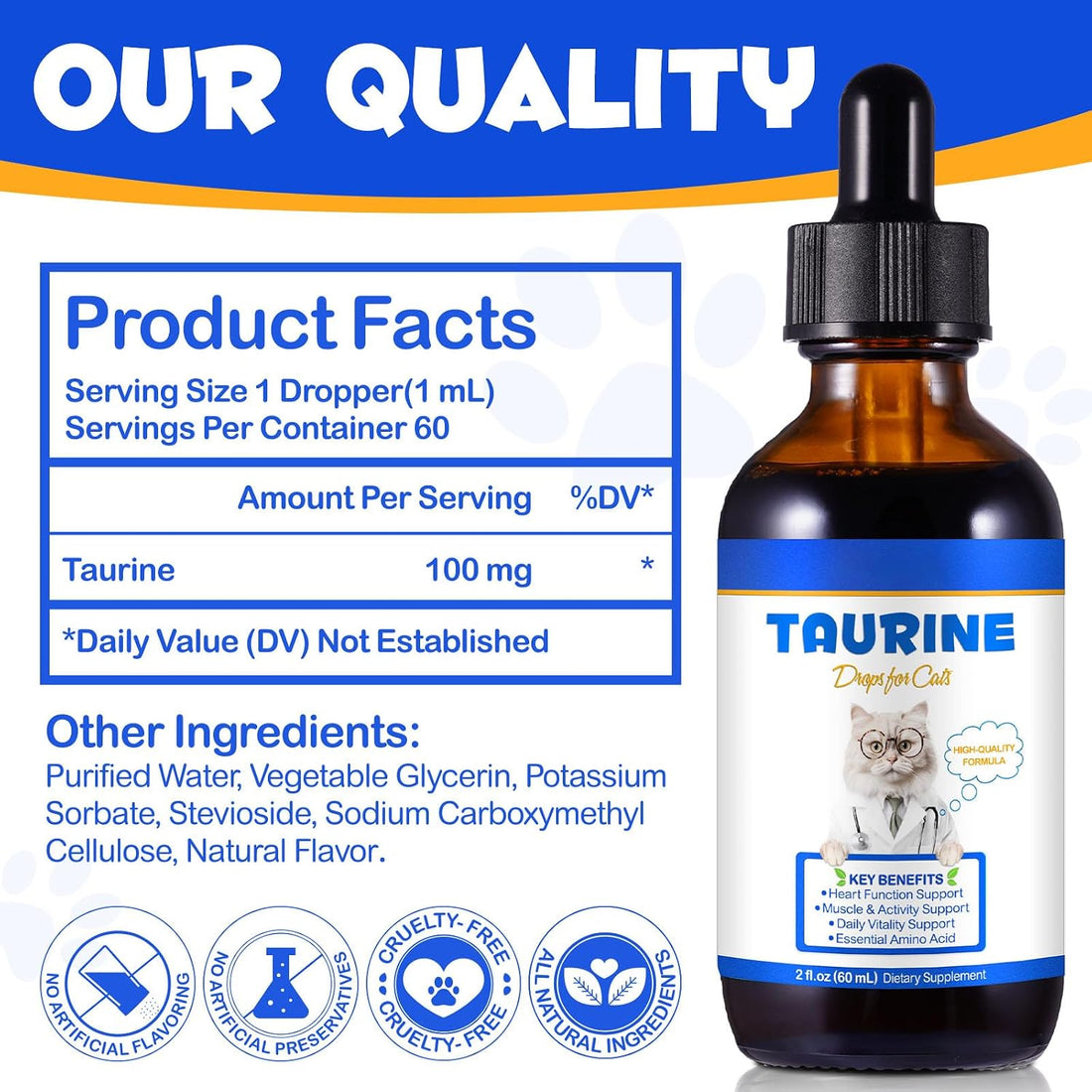2 Pack Taurine Drops for Cats - Eyesight, Heart