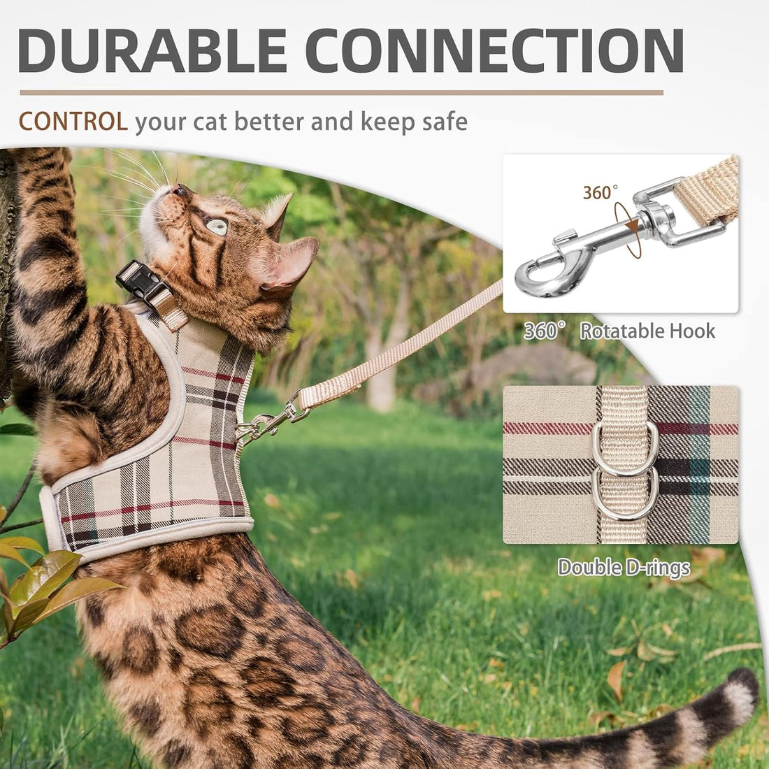 PUPTECK Soft Mesh Cat Vest Harness and Leash Set Puppy Padded Pet