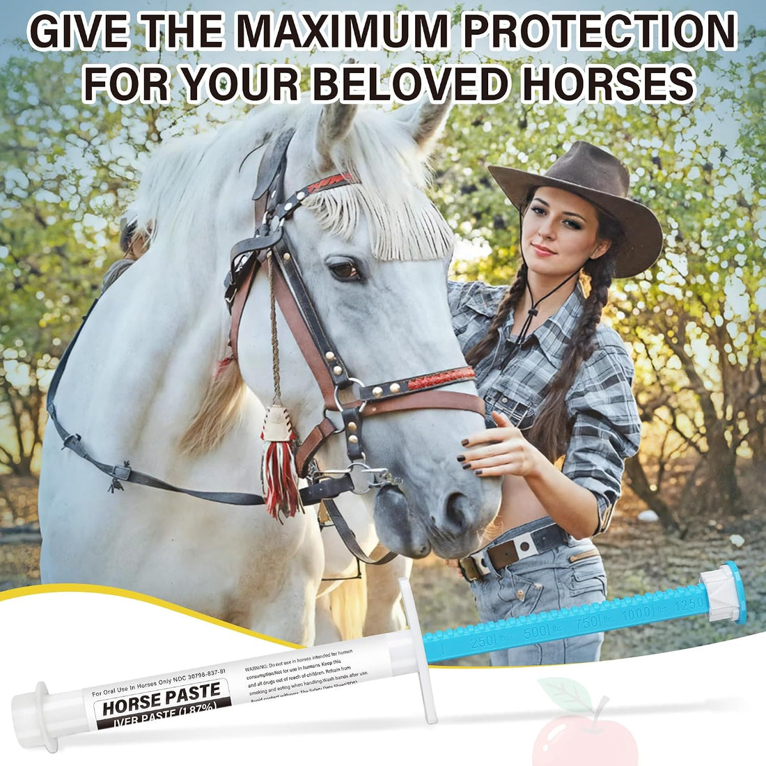 Equine Paste 1.87% – 3 Pack Apple Flavored Oral for Horses