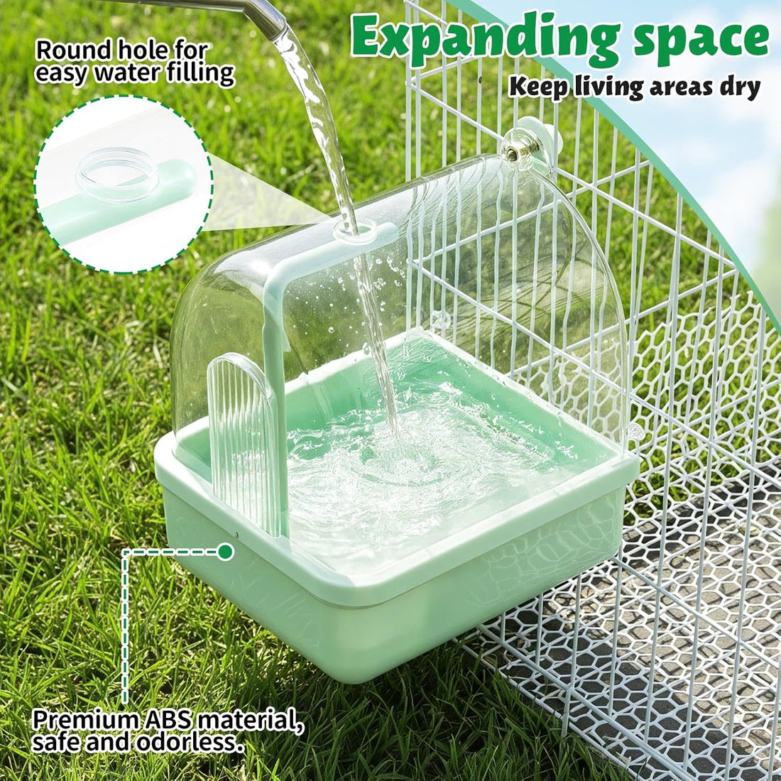 Maxdot Automatic Bird Bath for Cage Electric Bird Shower with Pump