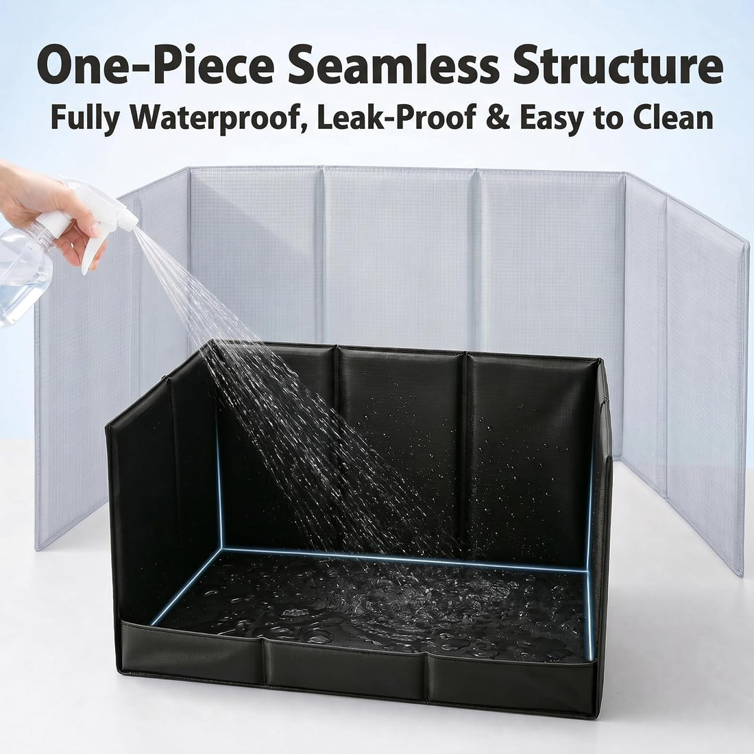 Dog Litter Box, Waterproof Foldable Pee Pad Holder, Dog Potty Tray