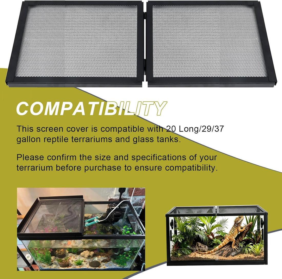 Hinged Screen Cover, Aquarium Lid for 20 Long/29 /37 Gallon Fish Tank