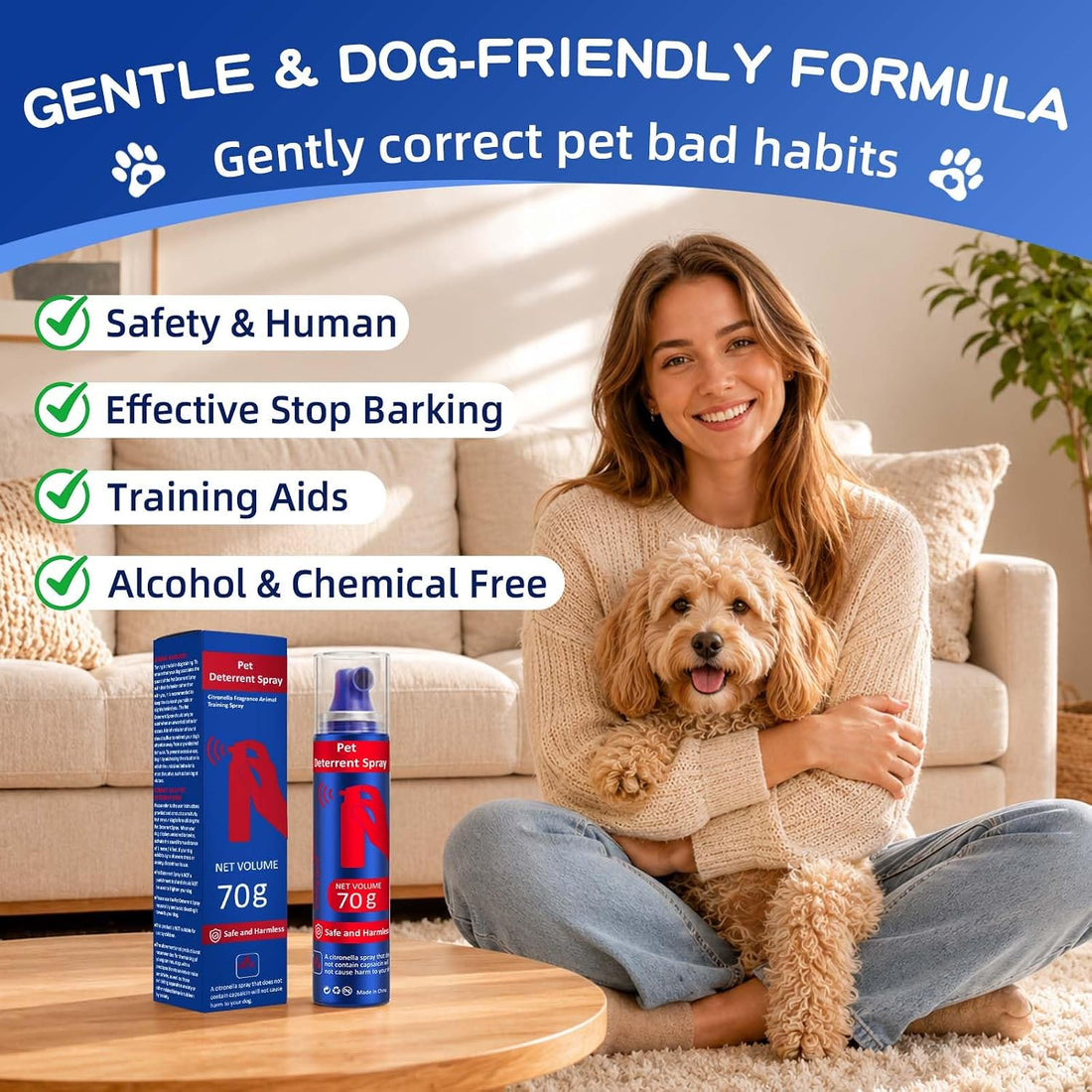 Corrector Spray Dog Trainer 70ml 1 Pack for Dog to Stops Unwanted