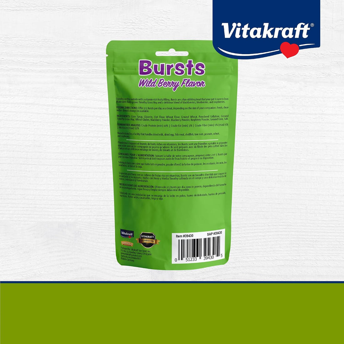 Vitakraft Bursts Small Animal Treat Wildberry Flavor 1.76 oz