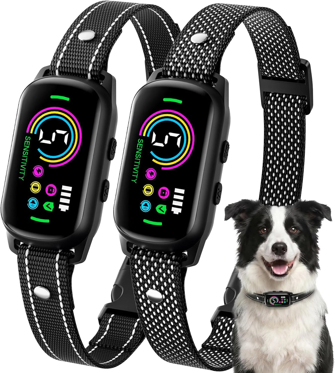 2 Pack Bark Collar for Small Medium Large Dogs with 5 Modes Training
