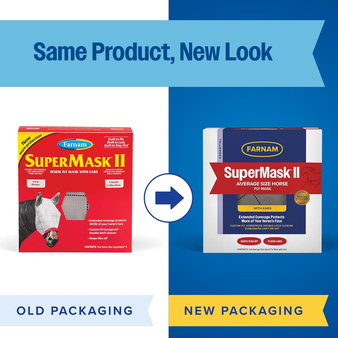 Farnam SuperMask II Horse Fly Mask with Ears, Average Size