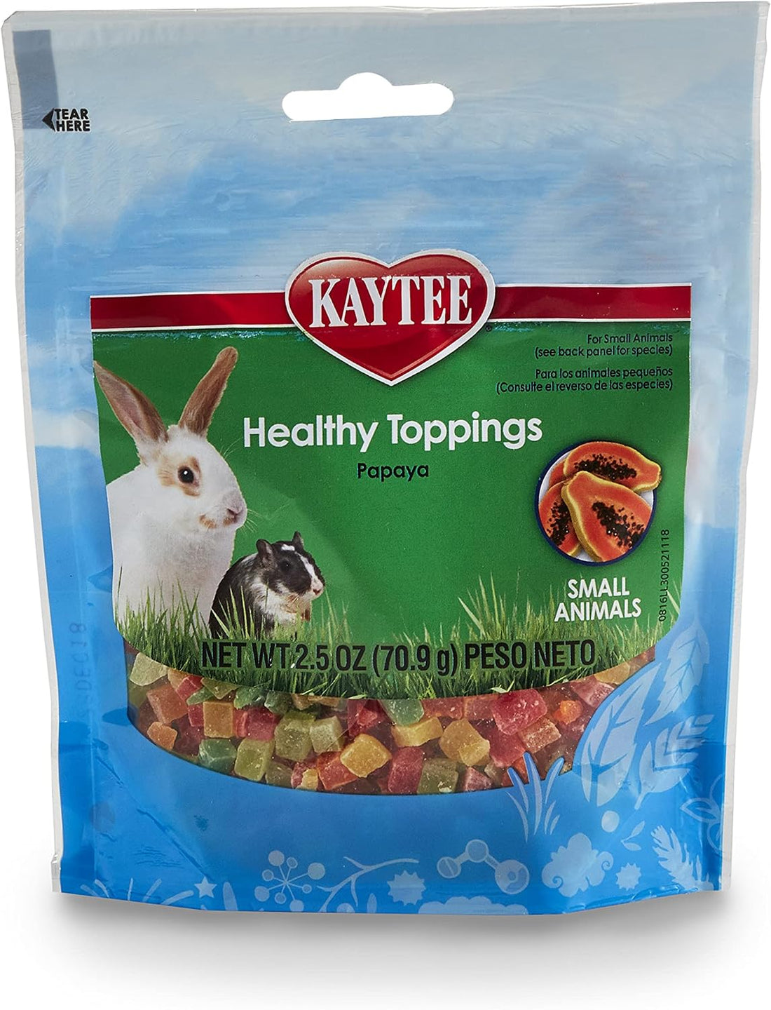 Kaytee Healthy Toppings Papaya Rabbit Treats, 2.5 Oz