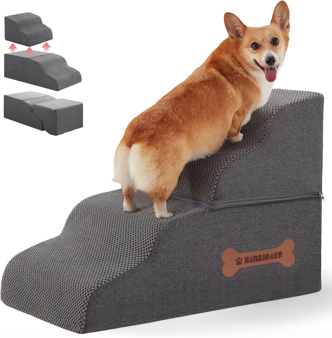 Dog Stairs 4 Steps for Small Dogs and Cats to Get on High Beds
