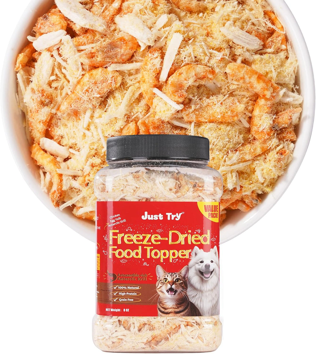 Just Try Freeze Dried Cat Grass Topper for Indoor Cats, 8 oz