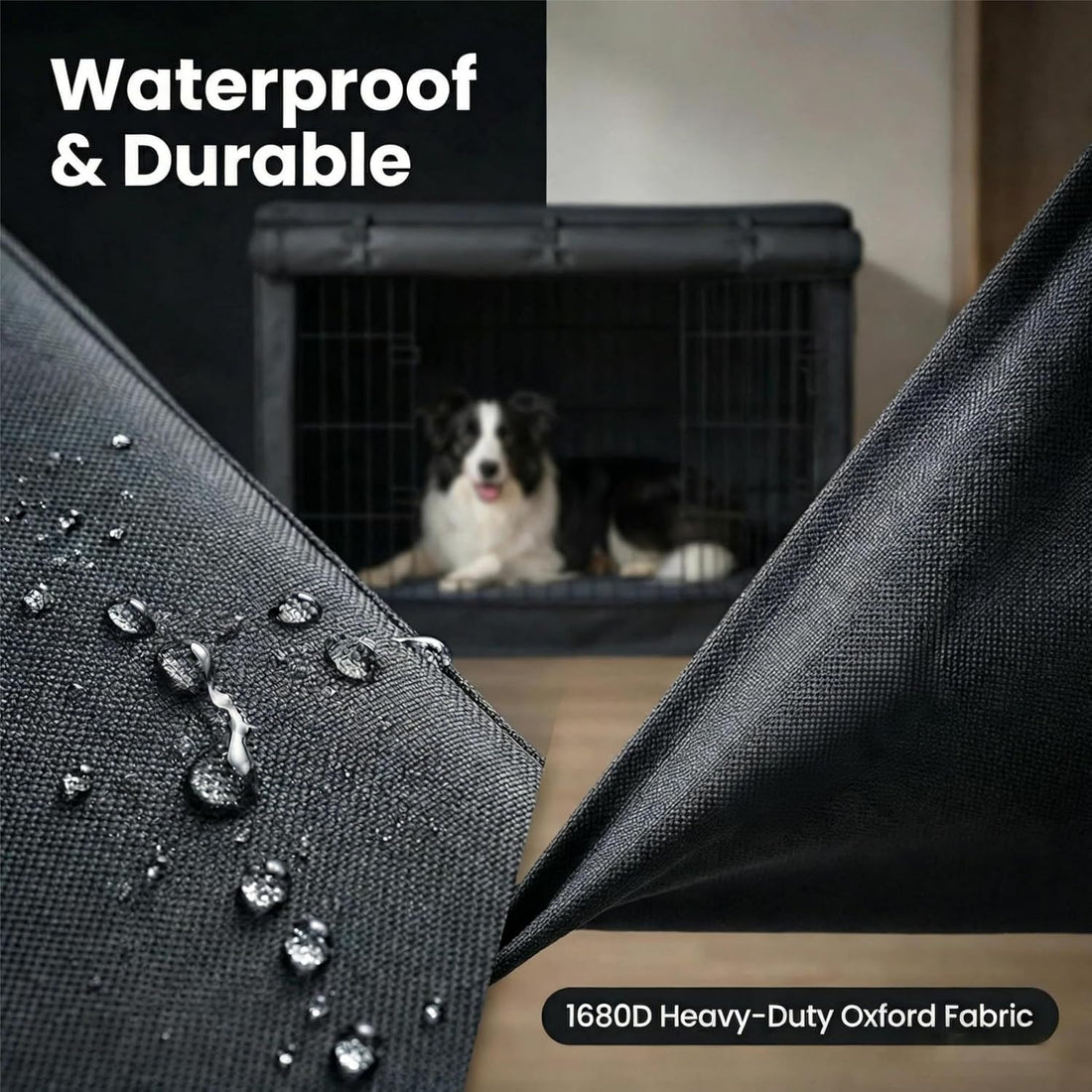 48 Inch Dog Crate Cover,1680D Heavy Duty Waterproof Oxford Kennel