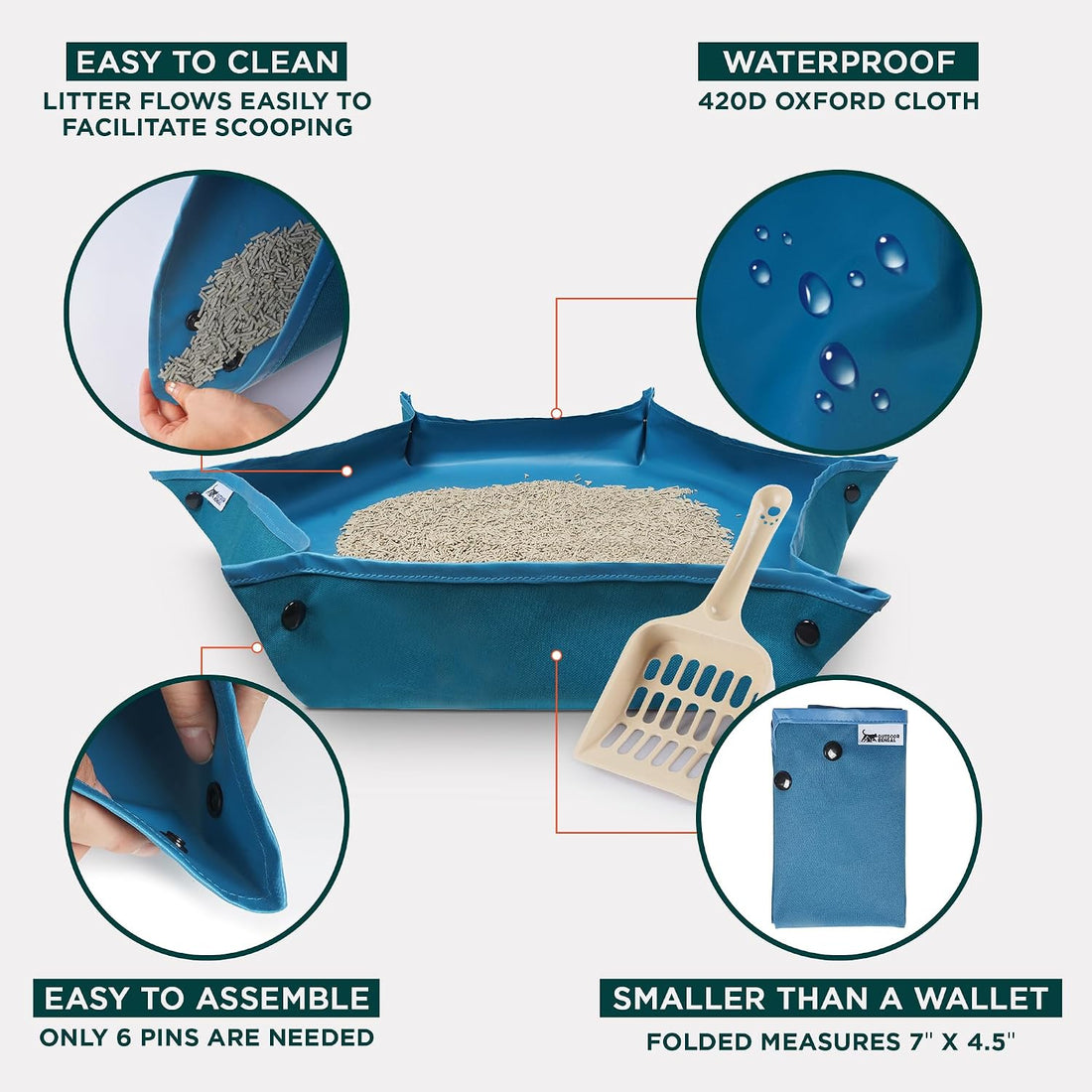 OutdoorBengal Go Litter™ Portable Travel Litter Box Set for Cats