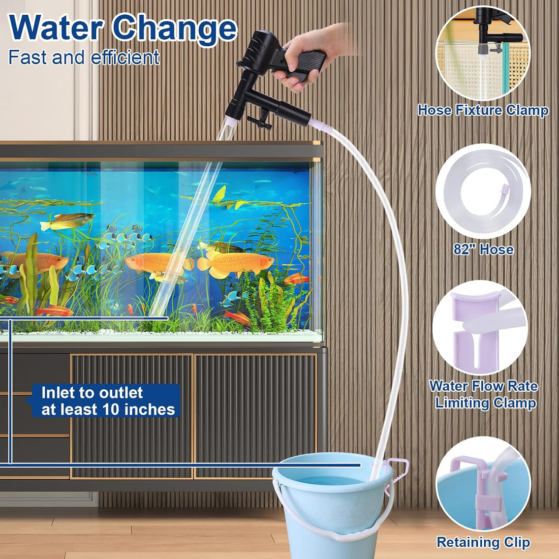 Fish Tank Cleaner Kit, Gravel Vacuum for Aquarium