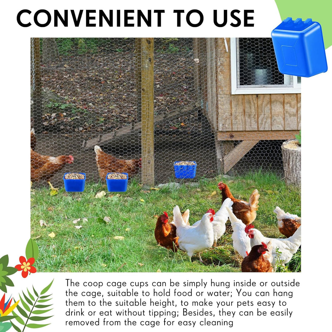 Maxdot 20 Pcs Chicken Water Feeder Cup 16 oz Large Watering Cup