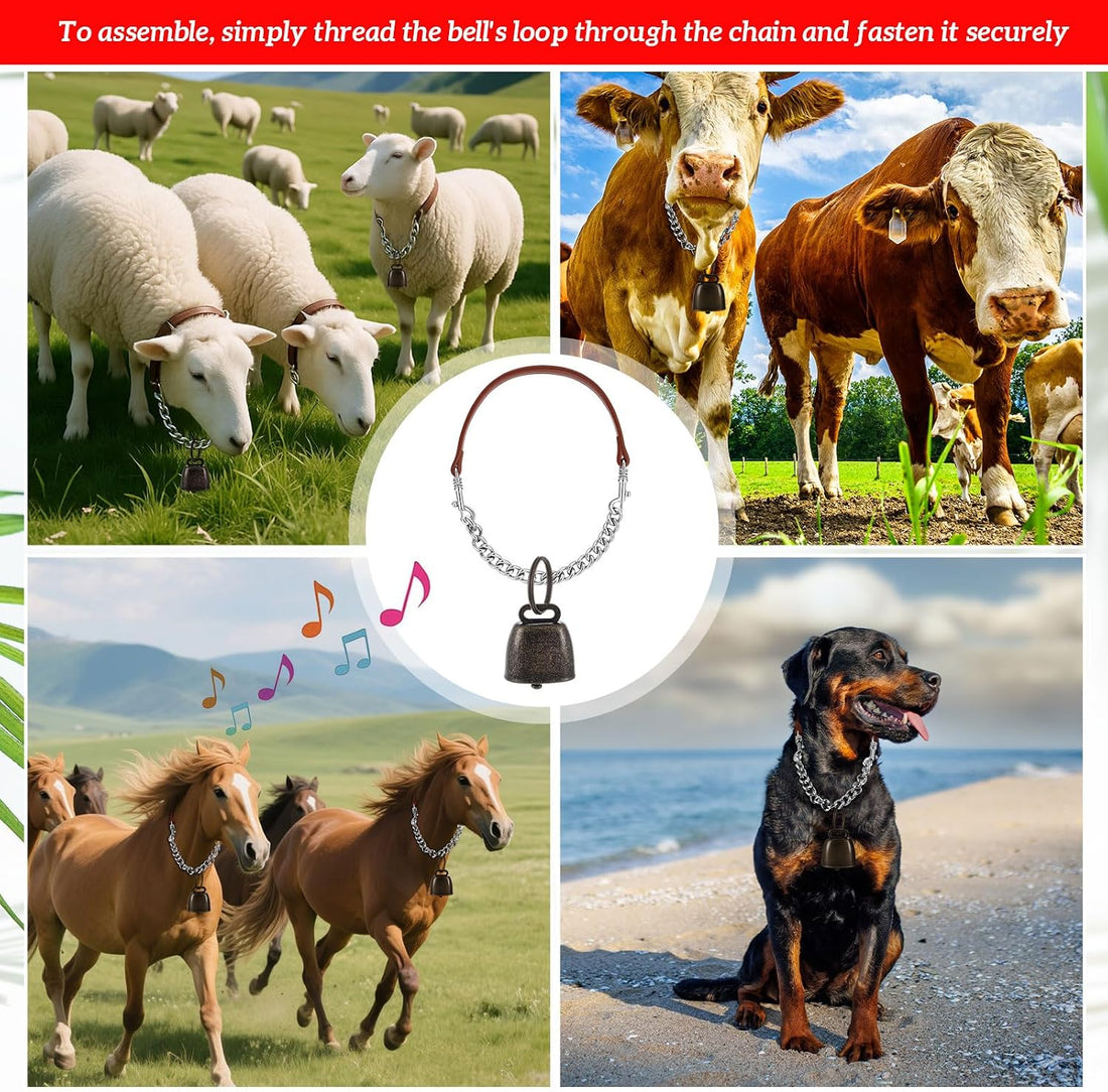 Misdary 4 Pack Goat Collars with Bells