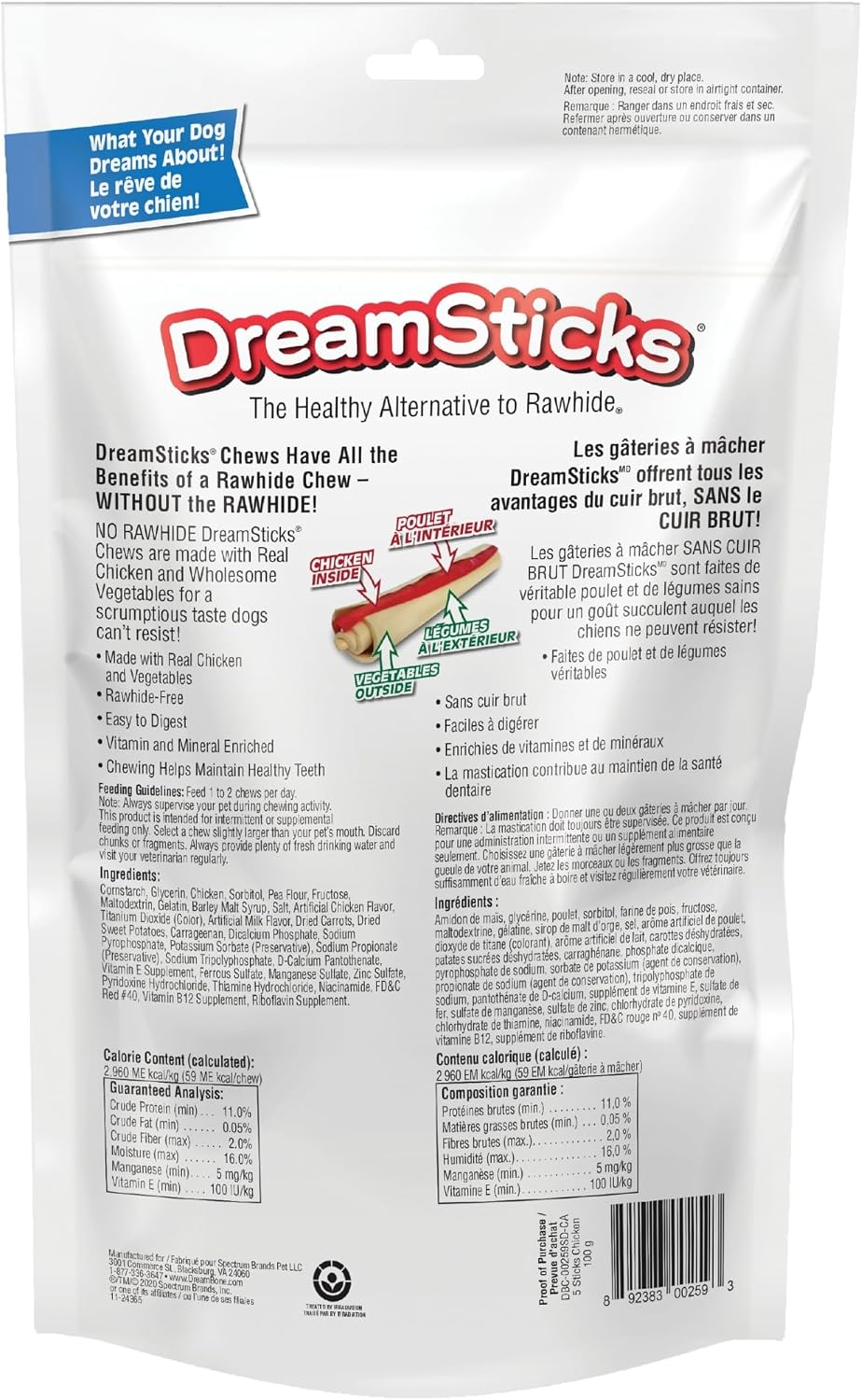 DreamBone DreamSticks Rawhide-Free Dog Treats With Real Protein
