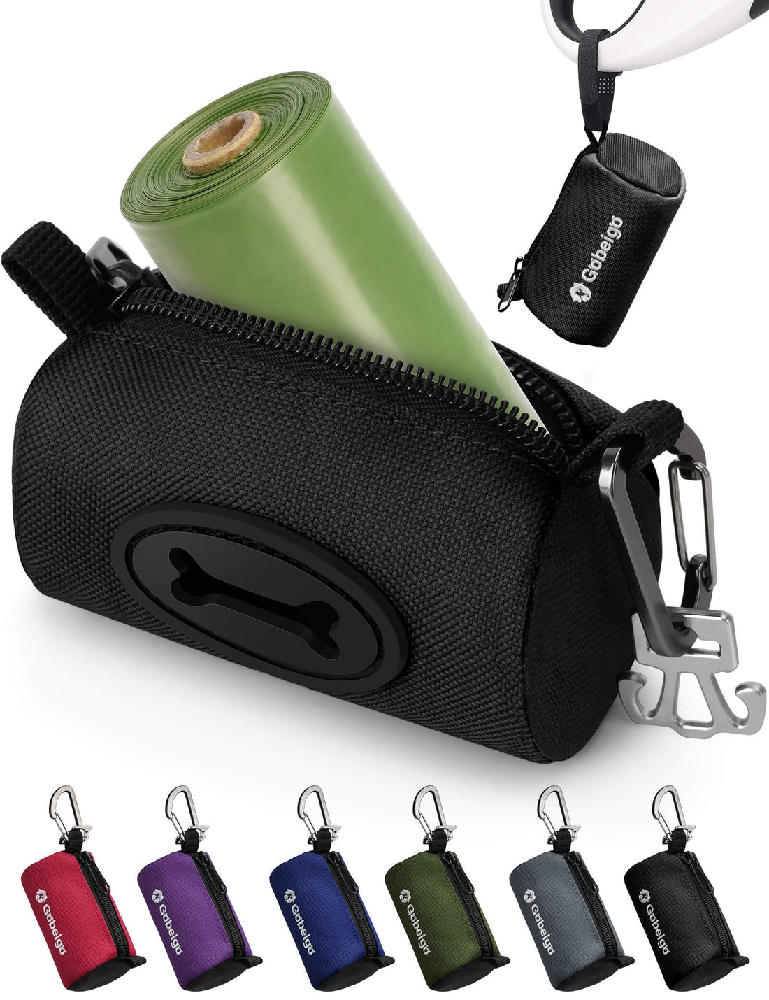 Gobeigo Dog Poop Bag Holder for Leash, Large Opening for Easy Pull Out
