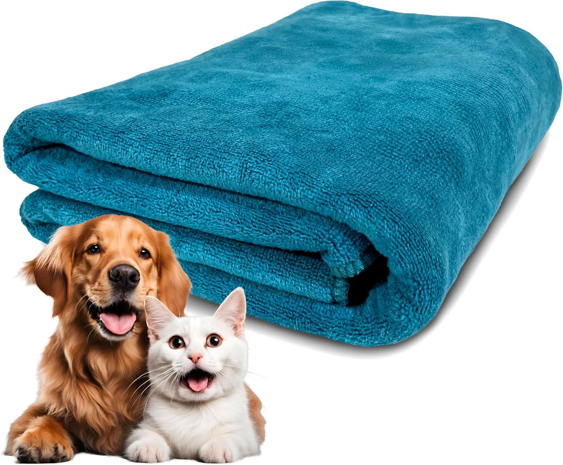 Extra Large Dog Towel for Big Dogs, Blue, XL