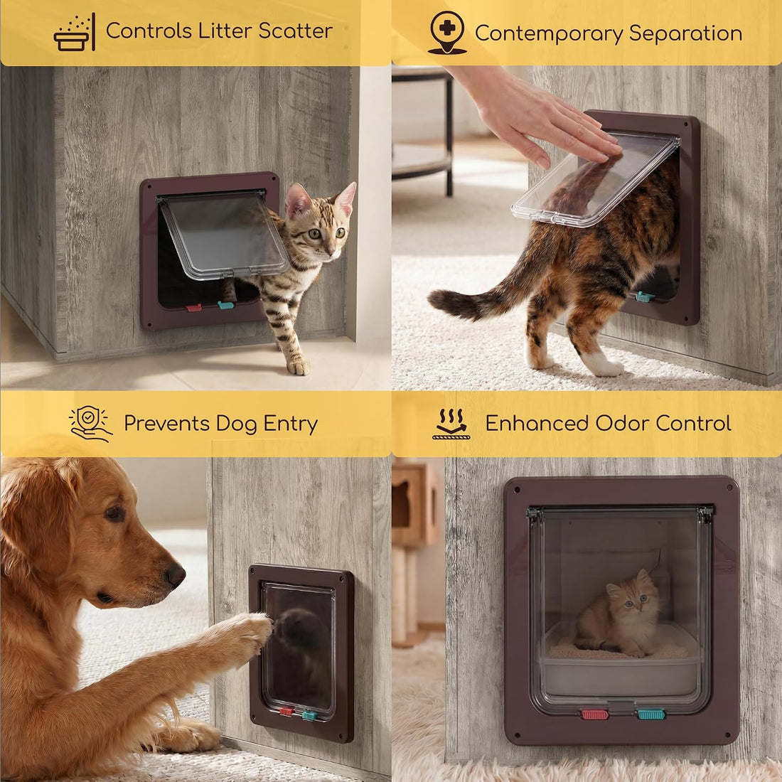 31.5" Cat Litter Box Enclosure Furniture with Door
