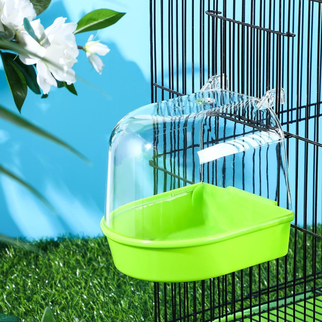 Honeydak 3 Pieces Clear Bird Bath for Cage Parakeet Bird Cage