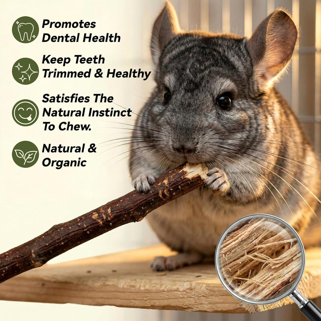Sukh Natural Organic Apple Sticks - 250g Chew Sticks for Small Animals
