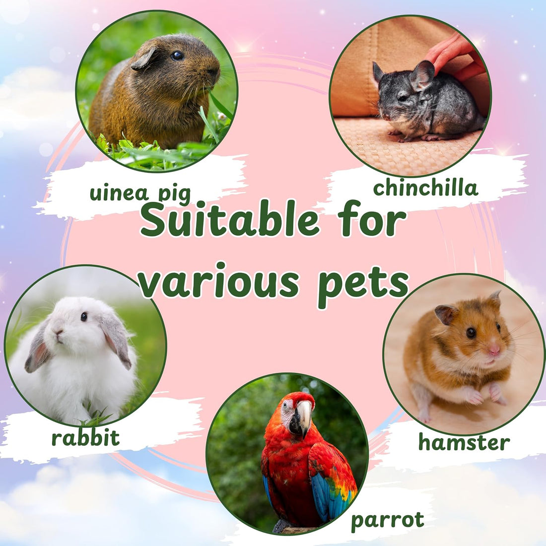 Cute Hanging Rabbit Hay Feeder Bag, Guinea Pig Hay Bag