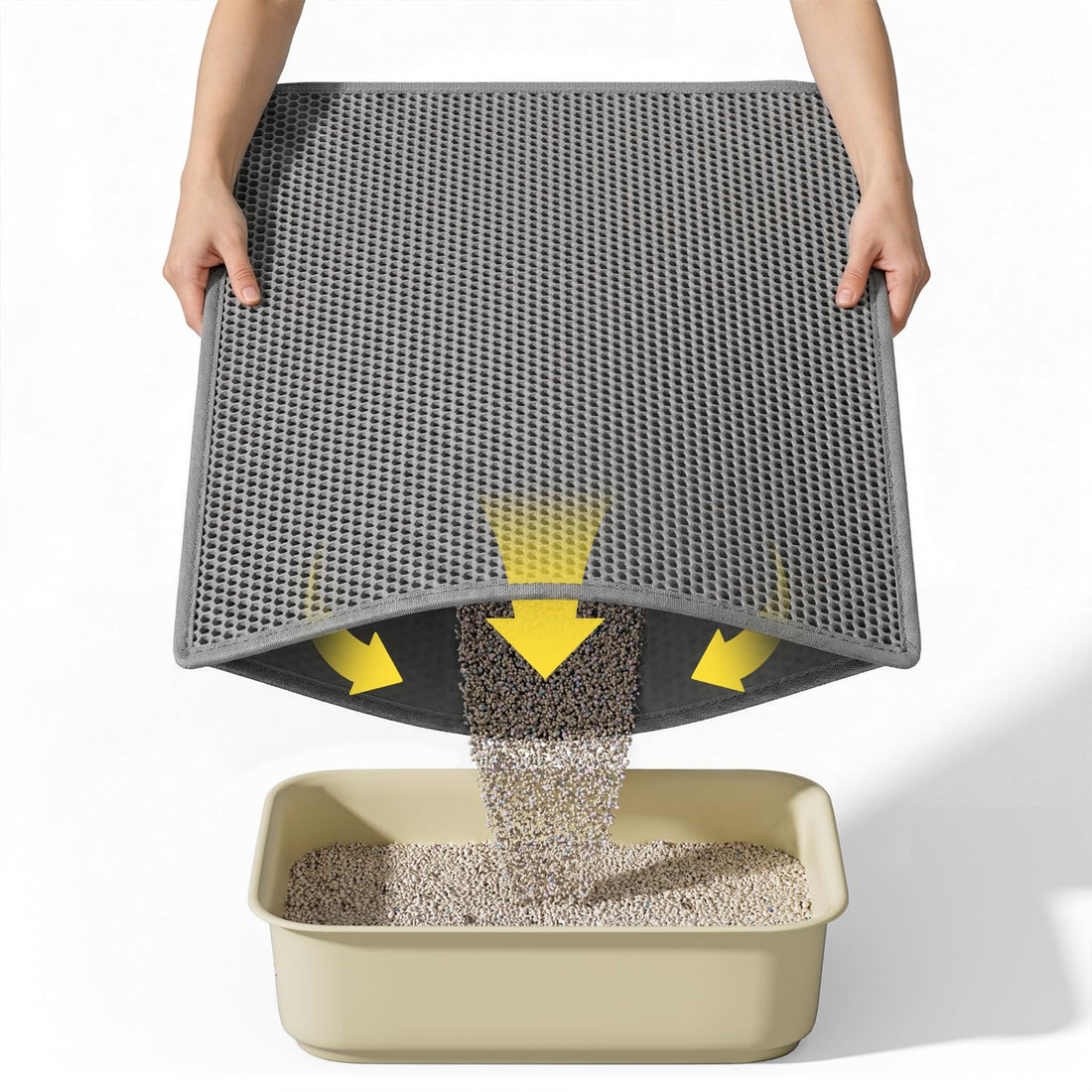 Kaxionage Cat Litter Mat, 30"X24" Large Double Layer Litter Trapping