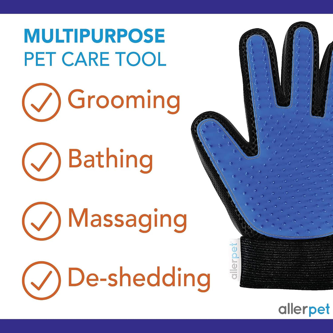 Allerpet Cat Dander Remover w/Free Pair of Grooming Gloves and Mitt
