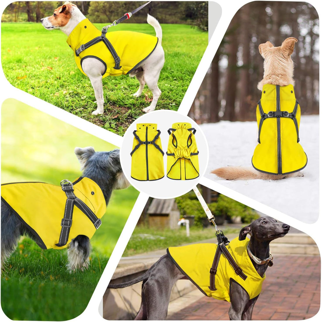 Dog Raincoat Waterproof Dog Hoodie Reflective Dog Raincoat Hooded
